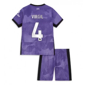 Maillot de foot Liverpool Virgil van Dijk #4 Troisième enfant 2023-24 Manches Courte (+ pantalon court)